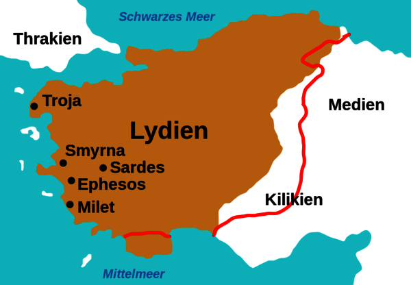 Karte Lydien
