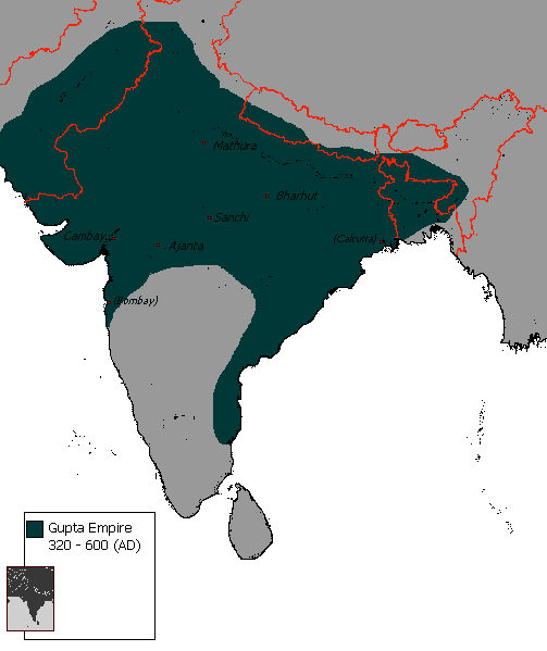 Karte Ausdehnung Gupta-Reich