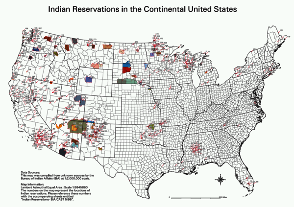 Karte Indianerreservate USA