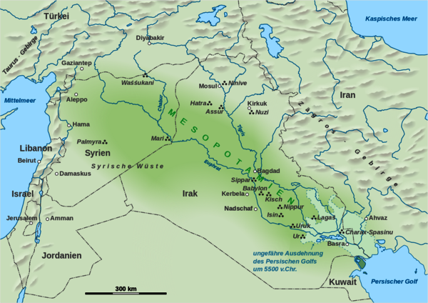 Die Lage Mesopotamiens