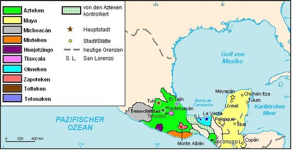 Mesoamerika Karte Gebiet