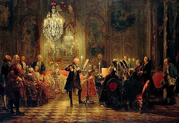 Friedrich der Große beim Flötenkonzert