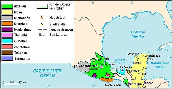 Mesoamerika Karte Gebiet