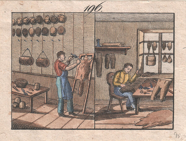 Aus dem Buch "Orbis susualium pictus" Kürschner und Säckler