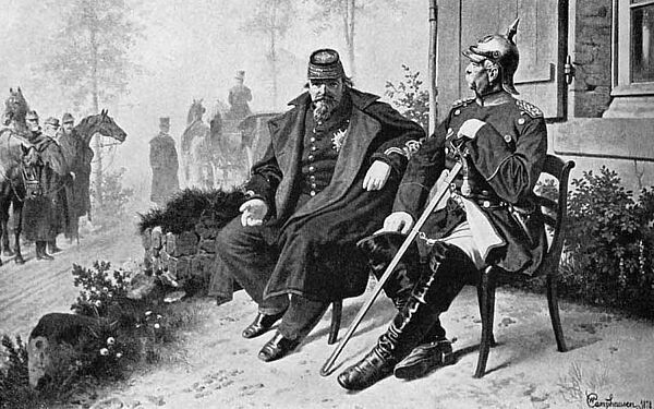 Bismarck und Napoleon III. von Frankreich nach der Schlacht von Sedan