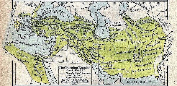 Karte des Perserreiches um 500 v. Chr. 