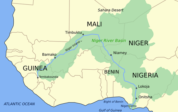 Verlauf des Niger Niger Fluss Karte