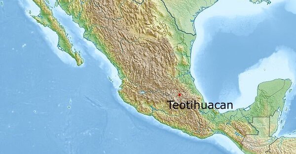 Lage von Teotihuacán in Mittelamerika
