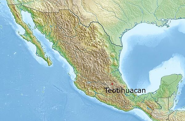 Lage von Teotihuacán in Mittelamerika