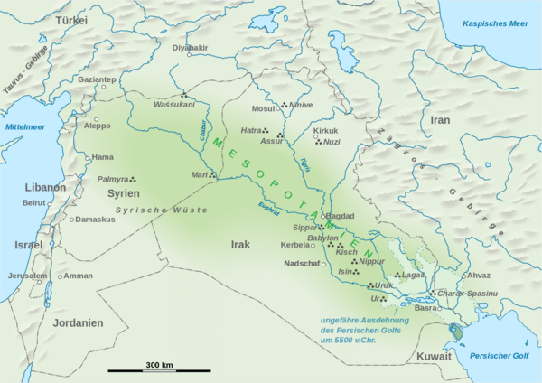 Die Lage Mesopotamiens