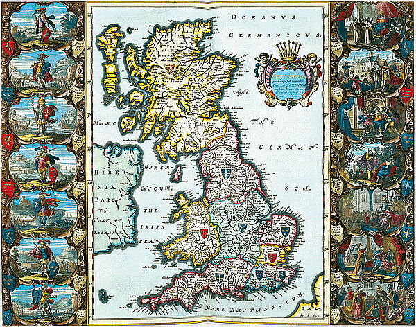 Karte Königreich Großbritannien 1707