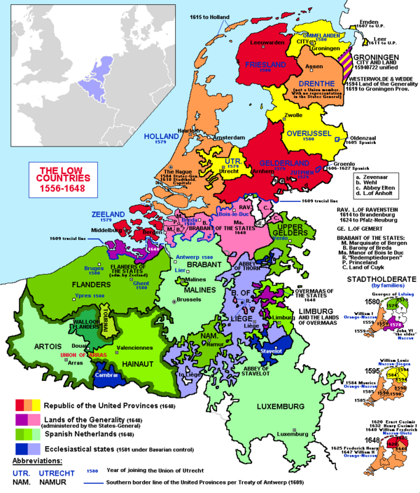 Karte: 17 niederländische Provinzen Burgundische Niederlande