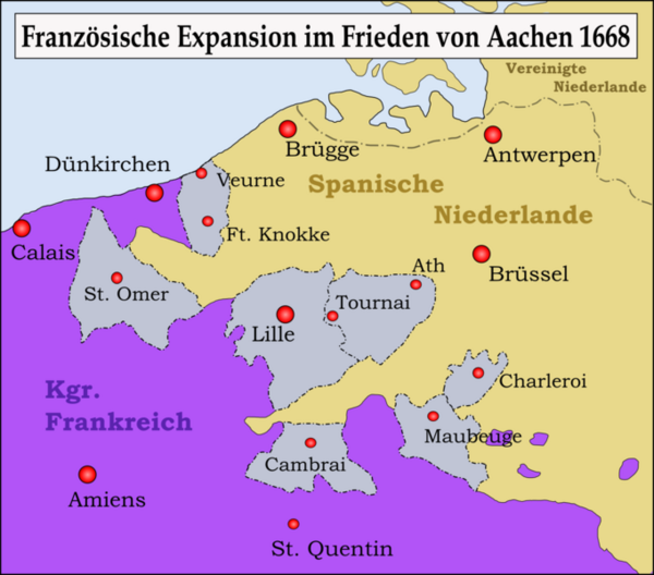 Friede von Aachen Karte
