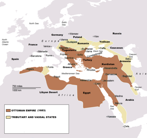  Ausdehnung des Osmanischen Reiches im Jahr 1683