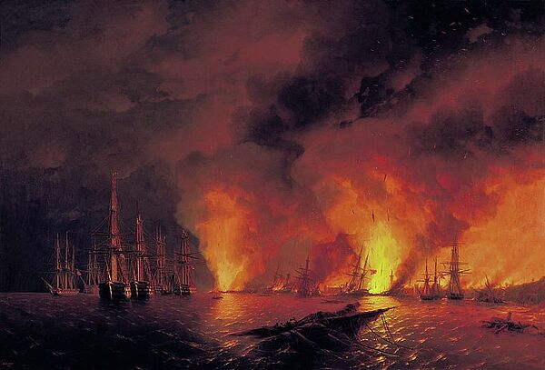 russische Flotte zerstört die osmanische Flotte bei Sinop