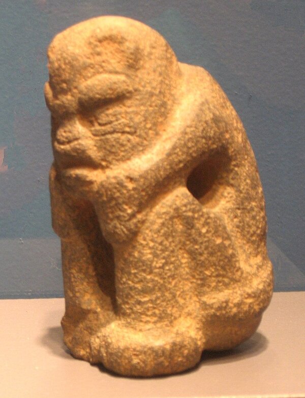 Olmekische Figur Verwandlung eines Menschen in einen Jaguar