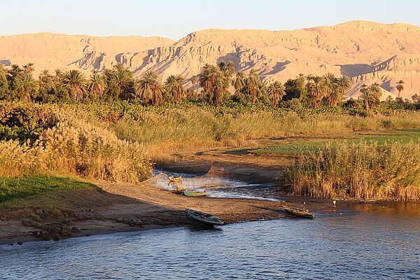 Nil mit seinem fruchtbaren Ufer