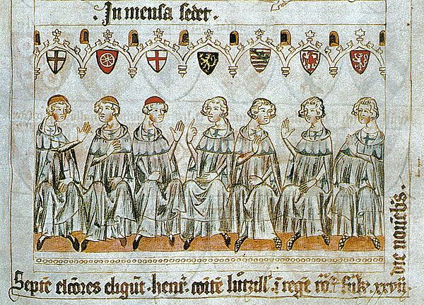 Die sieben Kurfürsten bei der Wahl Heinrich VII