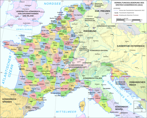Karte Kaiserreich Frankreich