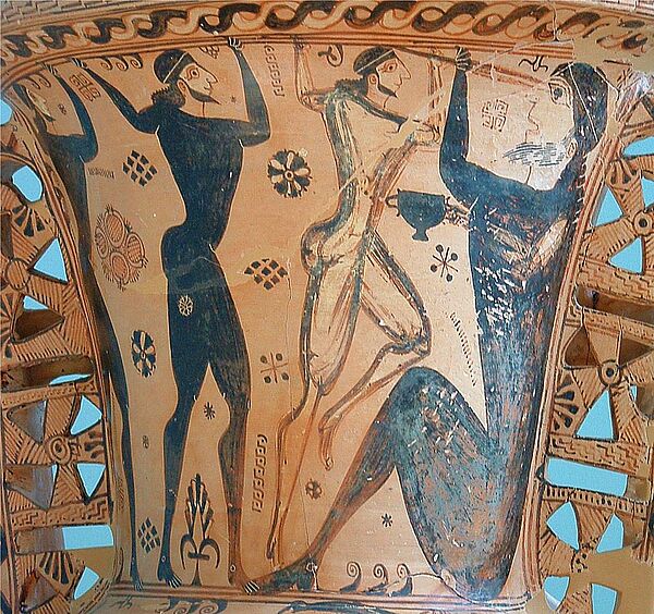 Vasenmalerei: Odysseus blendet Polyphen