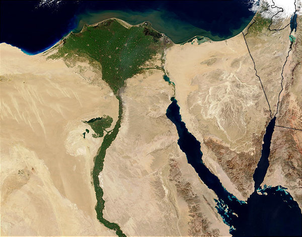 Foto: Blick auf Ägypten vom Weltraum