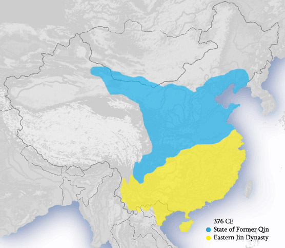 Karte der östlichen Jin-Dynastie