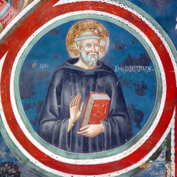 Benedikt von Nursia auf einem Fresko