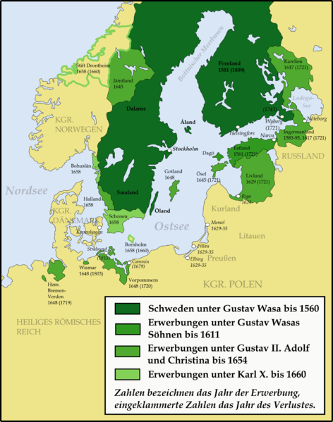 Karte Schweden bis 1660