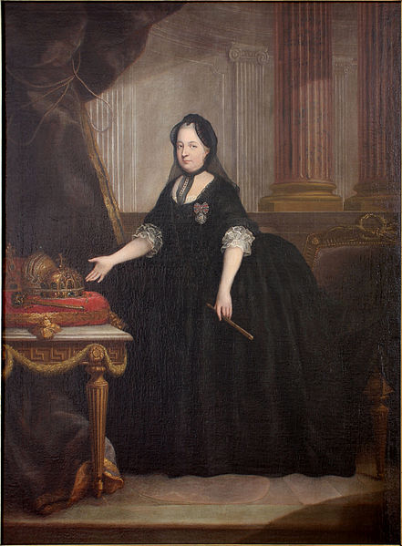Maria Theresia in schwarzer Kleidung