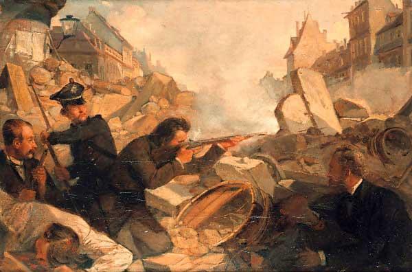 Barrikadenkampf im Mai 1849
