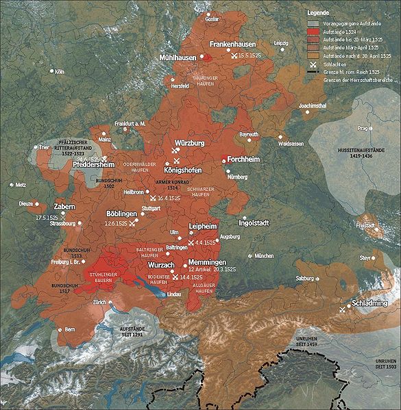 Karte Deutscher Bauernkrieg